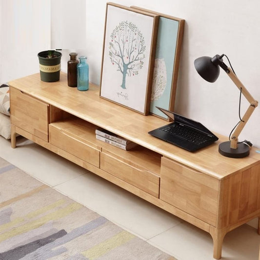 طاولة تلفاز بتصميم خشبي مميز