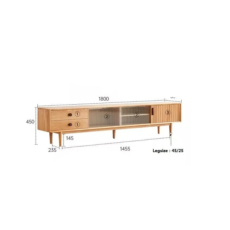 طاولة تلفاز بتصميم خشبي فاخر
