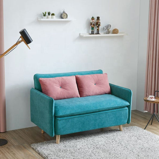 أريكة قابلة للطي قماش بإطار خشبي