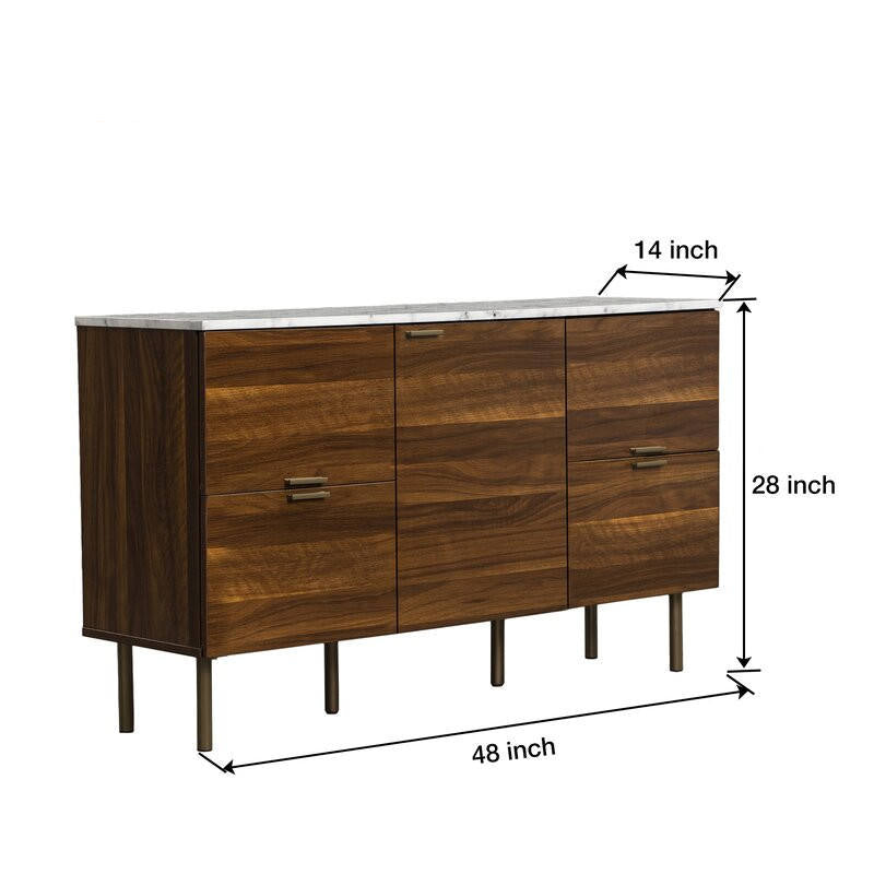 تصفح الان طاولة بوفيه تصميم خشبي بارجل معدني اونلاين | بيوت
